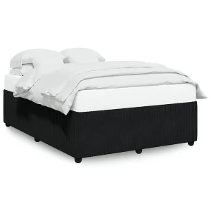 Bedframe zonder matras 140×190 cm fluweel zwart Bedframe zonder matras 140×190 cm fluweel zwart