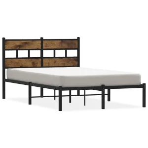Bedframe zonder matras metaal gerookt eikenkleurig 120×190 cm