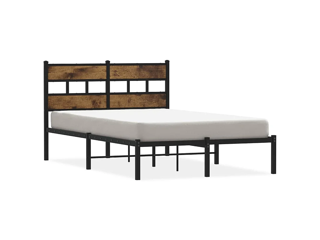 Bedframe zonder matras metaal gerookt eikenkleurig 120x190 cm