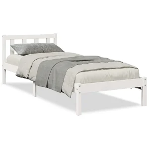 Bedframe extra lang zonder matras grenenhout wit 80×210 cm Bedframe extra lang zonder matras grenenhout wit 80×210 cm