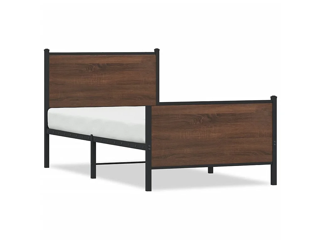 Bedframe zonder matras metaal bruin eikenkleurig 90x190 cm