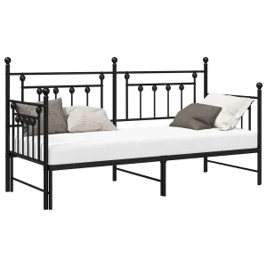 Bedframe voor een daybed Zwart 80 x 200 cm Staal Bedframe voor een daybed Zwart 80 x 200 cm Staal