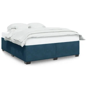 Bedframe fluweel blauw 200×200 cm Bedframe fluweel blauw 200×200 cm