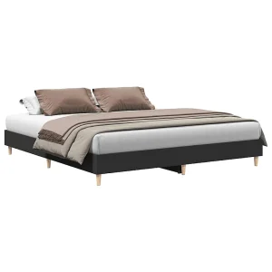 Bedframe zonder matras 180×200 cm spaanplaat zwart Bedframe zonder matras 180×200 cm spaanplaat zwart