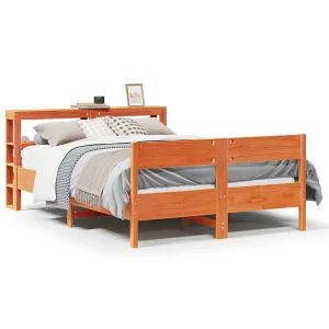 Bedframe zonder matras massief grenenhout wasbruin 120×200 cm Bedframe zonder matras massief grenenhout wasbruin 120×200 cm