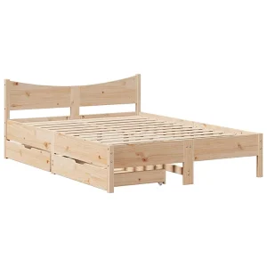 Bedframe met lades massief grenenhout 135×190 cm Bedframe met lades massief grenenhout 135×190 cm
