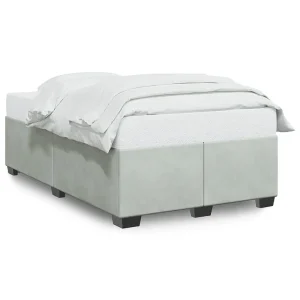 Bedframe zonder matras 120×200 cm fluweel lichtgrijs Bedframe zonder matras 120×200 cm fluweel lichtgrijs