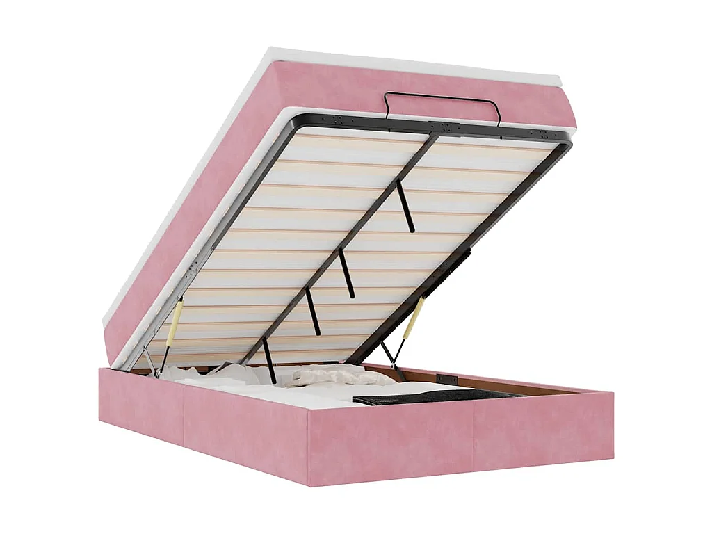 Bed poef met matras 120x190 cm fluweel roze