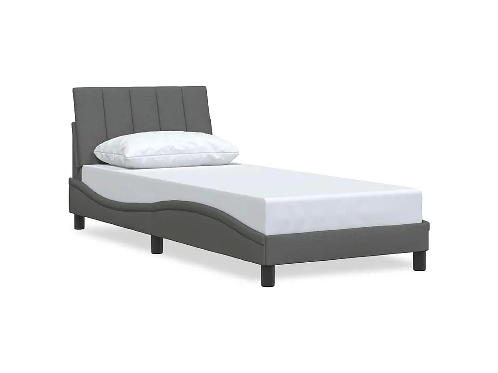 Bedframe zonder matras "Hanko" 80x200 cm stof donkergrijs
