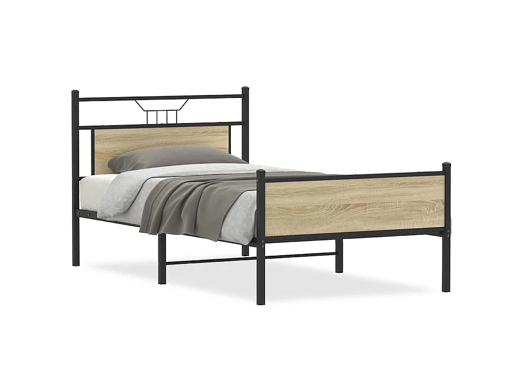 Bedframe zonder matras 107x203cm spaanplaat sonoma eikenkleurig