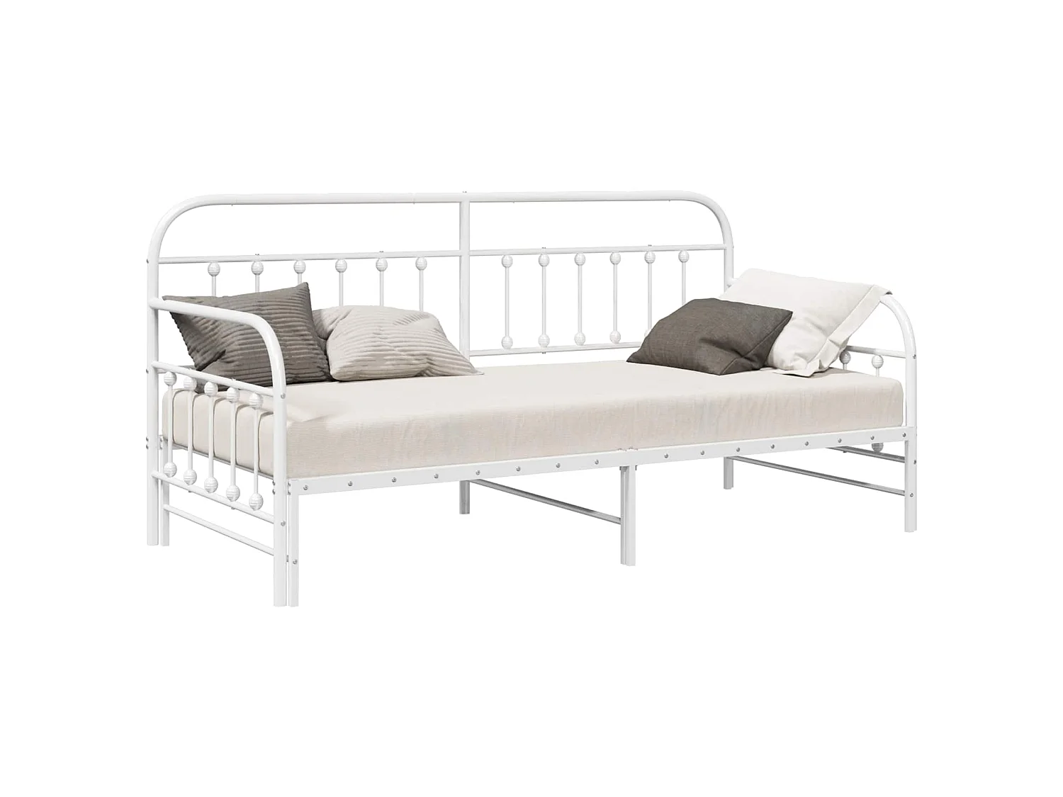 Bedframe voor een daybed Wit 90 x 190 cm Gepoedercoat staal