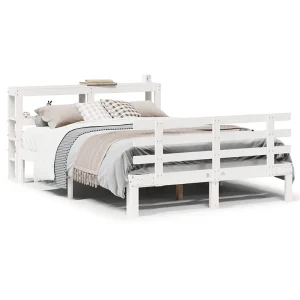 Bedframe met hoofdeinde zonder matras 140×200 cm wit Bedframe met hoofdeinde zonder matras 140×200 cm wit