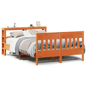 Bedframe zonder matras massief grenenhout wasbruin 120×200 cm Bedframe zonder matras massief grenenhout wasbruin 120×200 cm