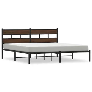 Bedframe met hoofdbord zonder matras bruin eiken 190×200 cm Bedframe met hoofdbord zonder matras bruin eiken 190×200 cm