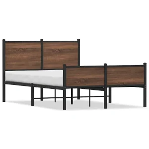 Bedframe zonder matras metaal bruin eikenkleurig 120×190 cm Bedframe zonder matras metaal bruin eikenkleurig 120×190 cm