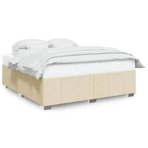 Bedframe zonder matras stof crèmekleurig 180×200 cm Bedframe zonder matras stof crèmekleurig 180×200 cm