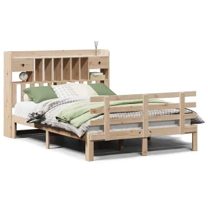 Bed met boekenkast zonder matras massief grenenhout 140×190 cm Bed met boekenkast zonder matras massief grenenhout 140×190 cm