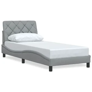 Bedframe zonder matras 90×190 cm stof lichtgrijs Bedframe zonder matras 90×190 cm stof lichtgrijs