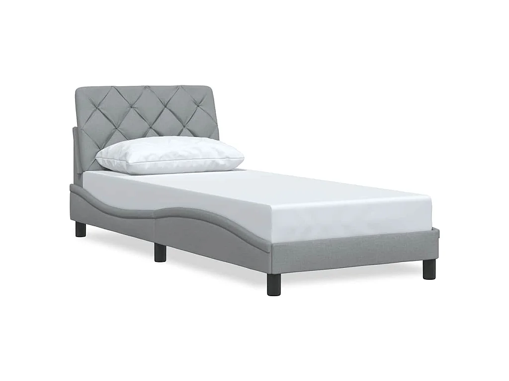 Bedframe zonder matras 90x190 cm stof lichtgrijs