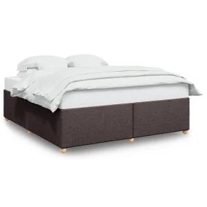 Bedframe zonder matras stof donkerbruin 200×200 cm Bedframe zonder matras stof donkerbruin 200×200 cm