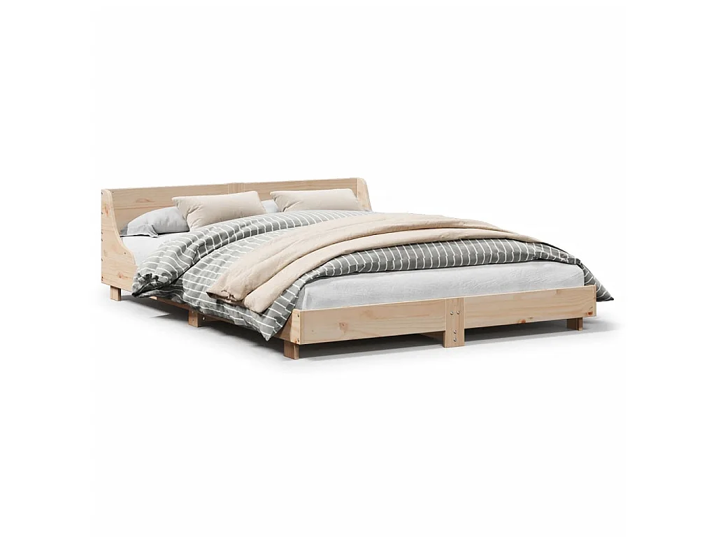 Bedframe zonder matras massief grenenhout 140x190 cm