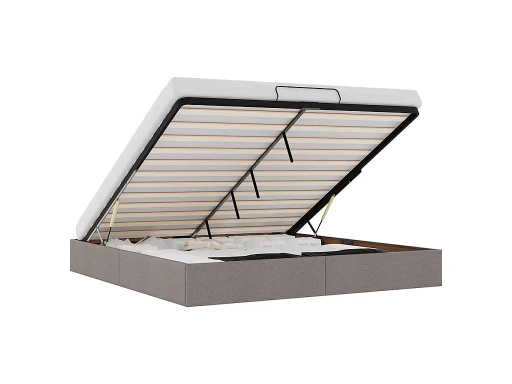 Bedframe zonder matras 200x200 cm stof taupe