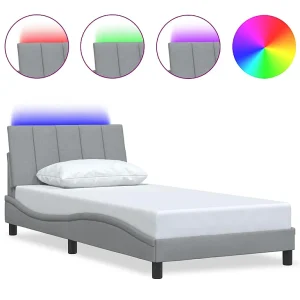 Bedframe zonder matras "Hanko" 100×200 cm stof lichtgrijs Bedframe zonder matras "Hanko" 100×200 cm stof lichtgrijs