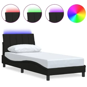 Bedframe zonder matras "Hanko" 80×200 cm stof zwart