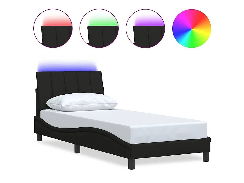 Bedframe zonder matras "Hanko" 80x200 cm stof zwart