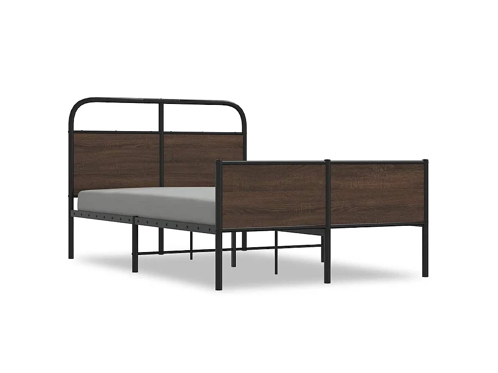 Bedframe zonder matras bewerkt hout bruin eikenkleur 135x190 cm