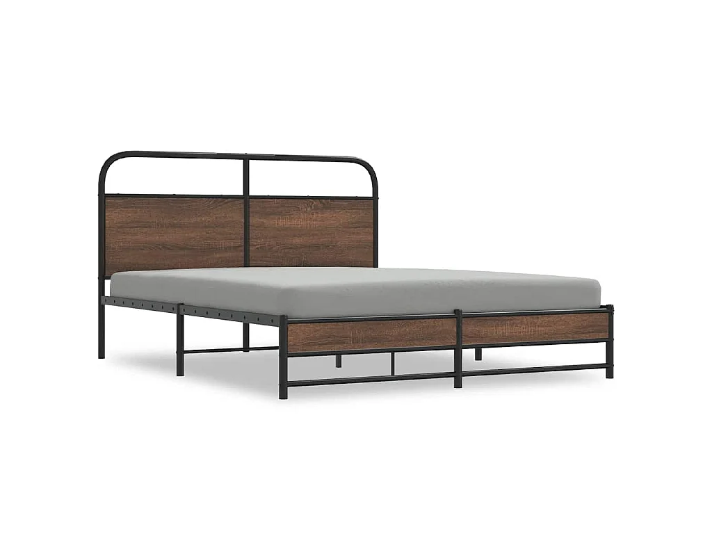 Bedframe zonder matras bewerkt hout bruin eikenkleur 150x200 cm