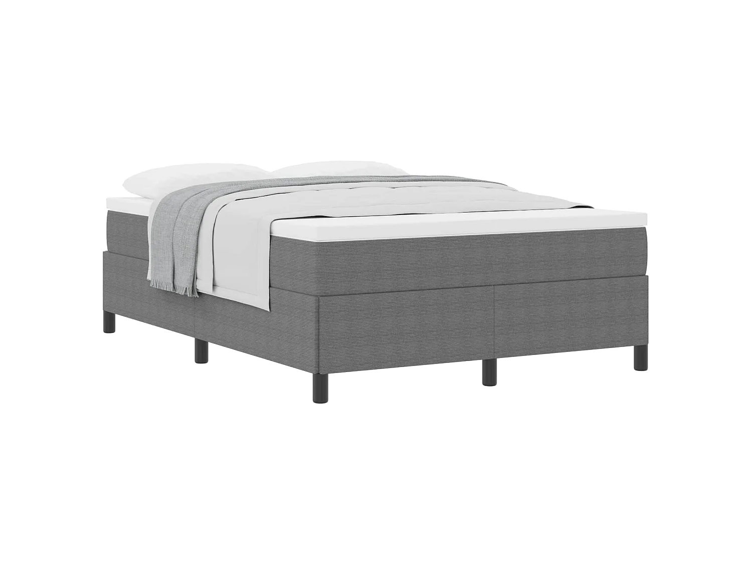 Boxspringbed Lichtgrijs 140 x 190 cm Katoen Stof