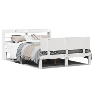 Bedframe met hoofdeinde zonder matras 140×200 cm wit Bedframe met hoofdeinde zonder matras 140×200 cm wit
