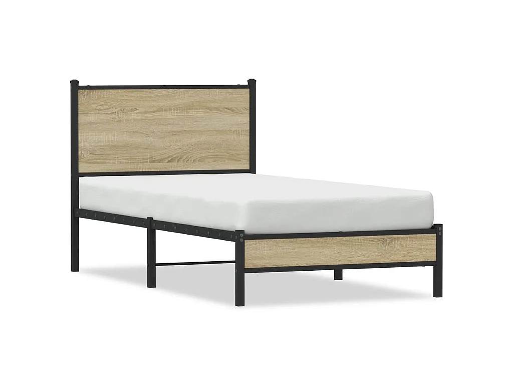 Bedframe zonder matras metaal sonoma eikenkleurig 80x200 cm