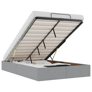Bedframe zonder matras 120×190 cm stof lichtgrijs