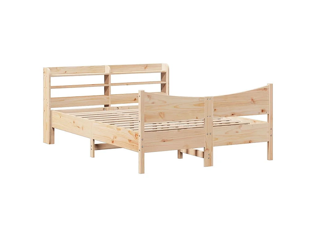 Bedframe met hoofdbord massief grenenhout 160x200 cm