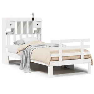 Bed met boekenkast zonder matras grenenhout wit 75×190 cm Bed met boekenkast zonder matras grenenhout wit 75×190 cm