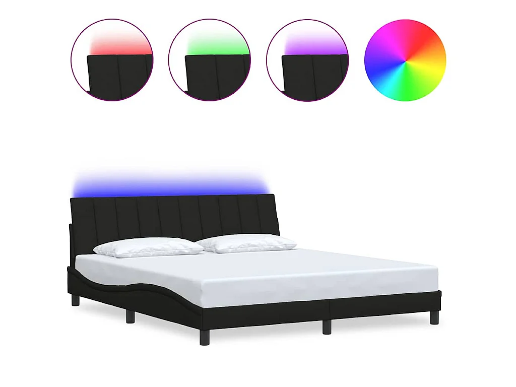 Bedframe zonder matras "Hanko" stof zwart 180x200 cm
