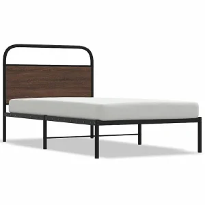 Bedframe zonder matras bewerkt hout bruin eikenkleur 100×200 cm Bedframe zonder matras bewerkt hout bruin eikenkleur 100×200 cm