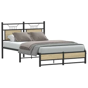 Bedframe zonder matras hout sonoma eikenkleurig 120×200 cm Bedframe zonder matras hout sonoma eikenkleurig 120×200 cm