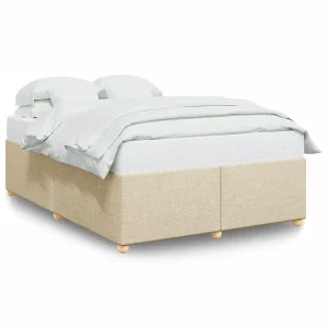 Bedframe zonder matras stof crèmekleurig 160×200 cm Bedframe zonder matras stof crèmekleurig 160×200 cm