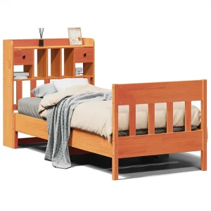 Bedframe zonder matras massief grenenhout wasbruin 100×200 cm Bedframe zonder matras massief grenenhout wasbruin 100×200 cm