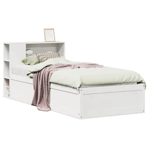 Bedframe zonder matras massief grenenhout wit 75×190 cm Bedframe zonder matras massief grenenhout wit 75×190 cm