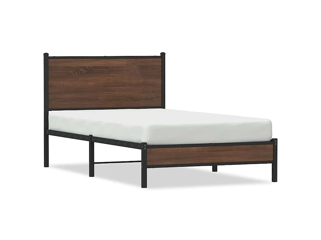 Bedframe zonder matras metaal bruin eikenkleurig 100x200 cm