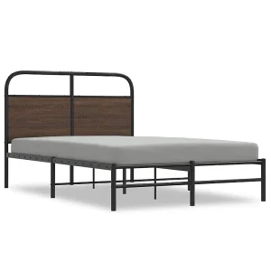 Bedframe zonder matras bewerkt hout bruin eikenkleur 140×200 cm Bedframe zonder matras bewerkt hout bruin eikenkleur 140×200 cm