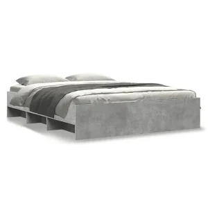 Bedframe zonder matras 160×200 cm spaanplaat betongrijs Bedframe zonder matras 160×200 cm spaanplaat betongrijs