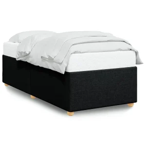 Bedframe zonder matras 90×200 cm stof zwart Bedframe zonder matras 90×200 cm stof zwart