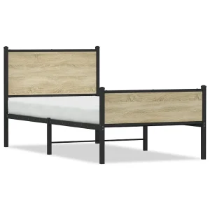 Bedframe zonder matras metaal sonoma eikenkleurig 100×200 cm