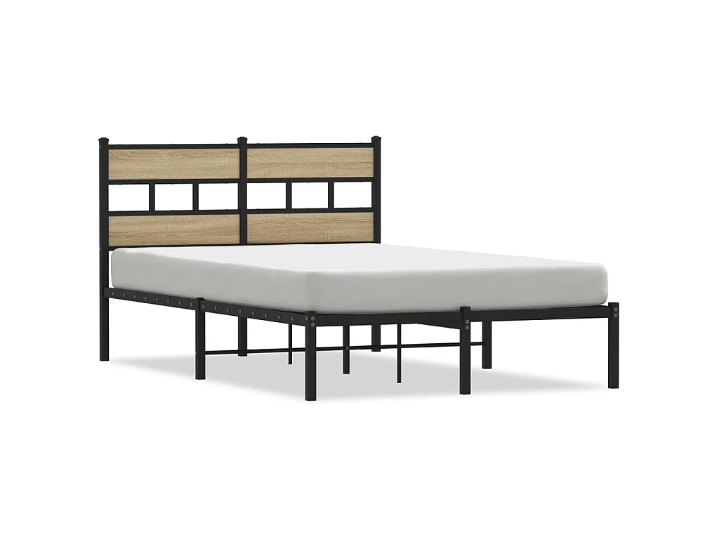 Bedframe zonder matras metaal sonoma eikenkleurig 120x190 cm