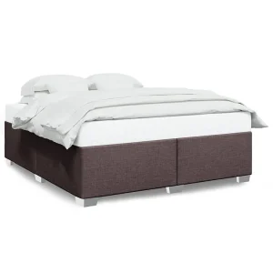 Bedframe zonder matras stof donkerbruin 200×200 cm Bedframe zonder matras stof donkerbruin 200×200 cm